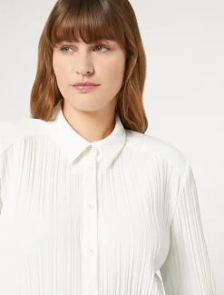 Marina Rinaldi Top & T-Shirt | Top & T-Shirt*Camicia in jersey plissé BIANCO
