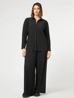 Marina Rinaldi Top & T-Shirt | Top & T-Shirt*Camicia in jersey plissé NERO
