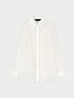 Marina Rinaldi Bluse | Collezione Elegante*Camicia in organza ricamata BIANCO