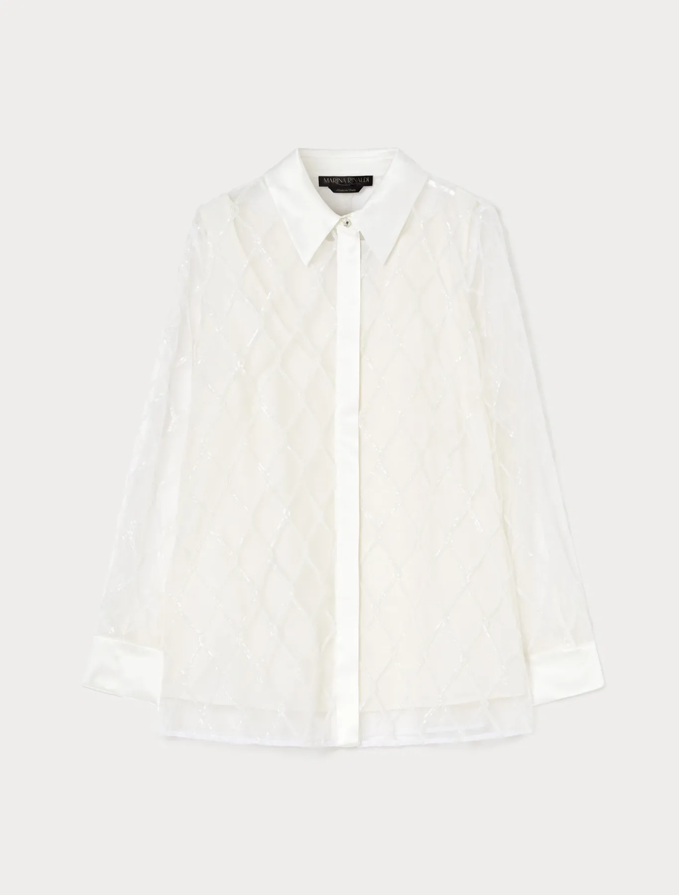 Marina Rinaldi Bluse | Collezione Elegante*Camicia in organza ricamata BIANCO
