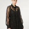 Marina Rinaldi Bluse | Collezione Elegante*Camicia in pizzo con paillettes NERO