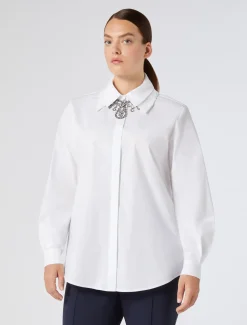 Marina Rinaldi Camicie & Bluse | Camicie & Bluse*Camicia in popeline con colletto BIANCOOTTICO