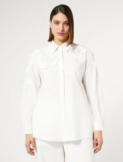 Marina Rinaldi Camicie & Bluse | Camicie & Bluse*Camicia in popeline con paillettes BIANCOOTTICO