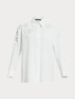 Marina Rinaldi Camicie & Bluse | Camicie & Bluse*Camicia in popeline con paillettes BIANCOOTTICO