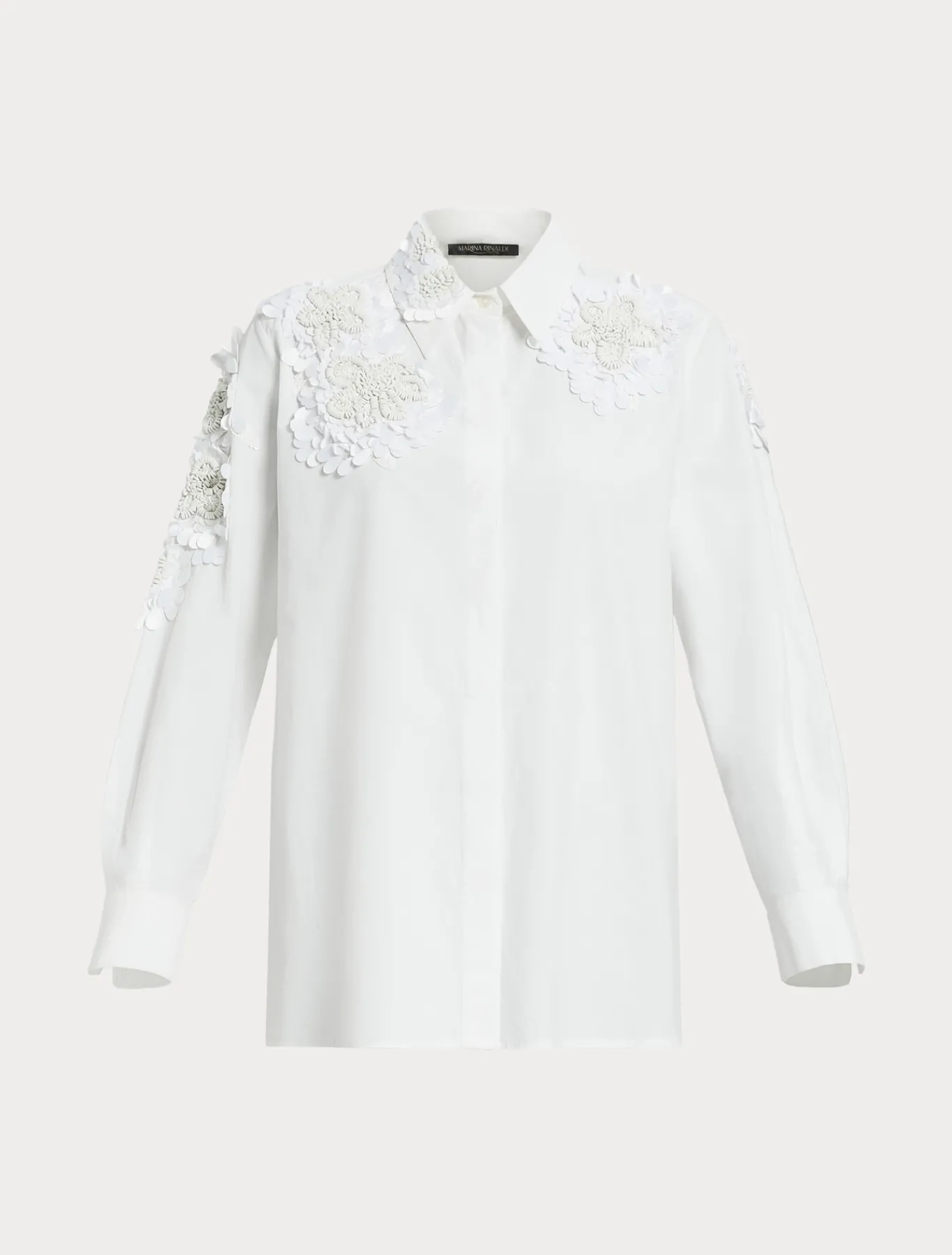 Marina Rinaldi Camicie & Bluse | Camicie & Bluse*Camicia in popeline con paillettes BIANCOOTTICO