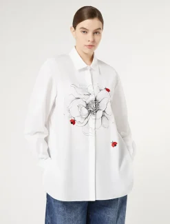 Marina Rinaldi Camicie & Bluse | Camicie & Bluse*Camicia in popeline con ricamo BIANCO