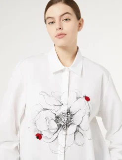 Marina Rinaldi Camicie & Bluse | Camicie & Bluse*Camicia in popeline con ricamo BIANCO