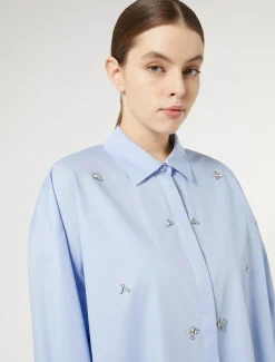 Marina Rinaldi Camicie & Bluse | Camicie & Bluse*Camicia in popeline con ricamo AZZURRO