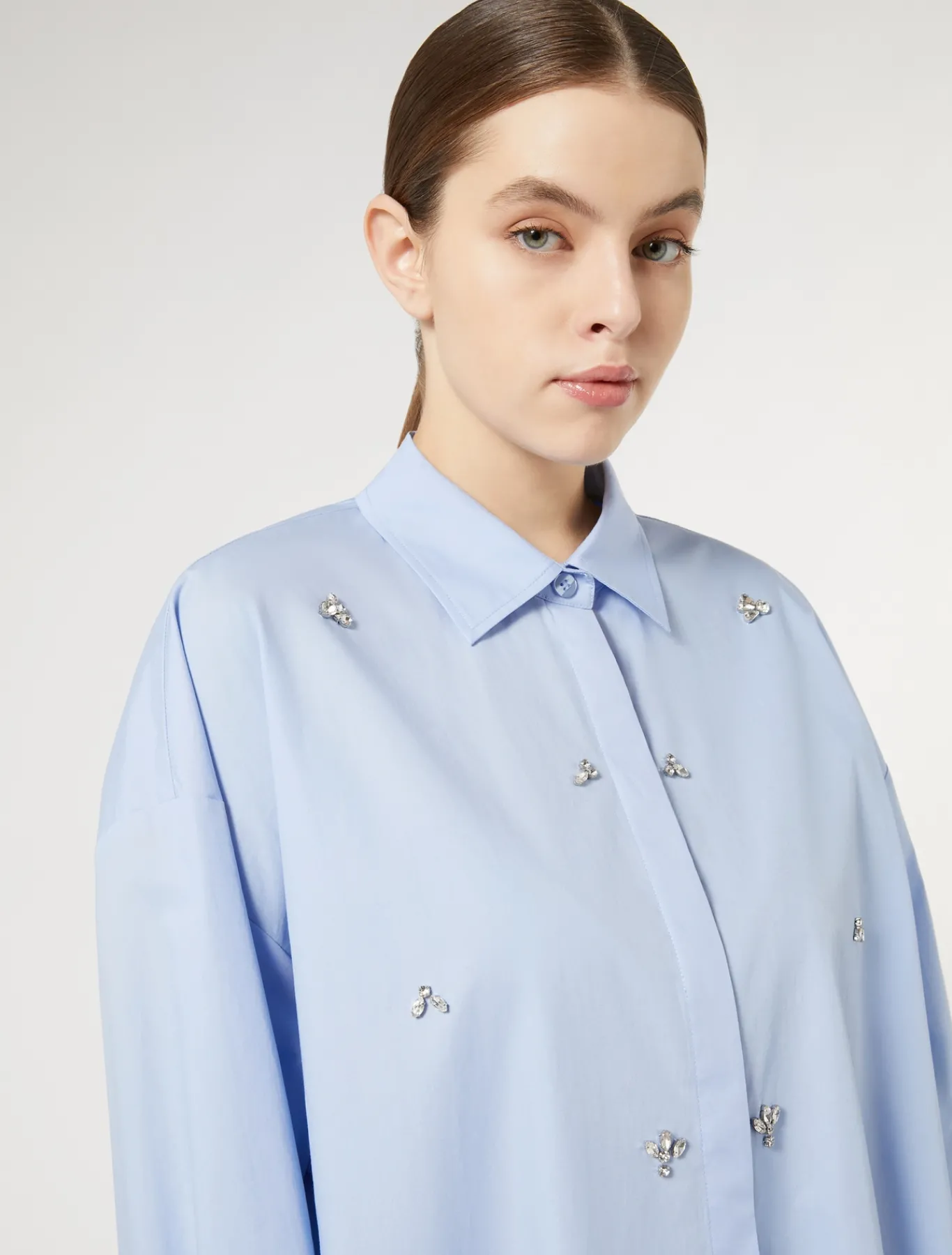Marina Rinaldi Camicie & Bluse | Camicie & Bluse*Camicia in popeline con ricamo AZZURRO
