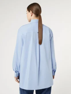 Marina Rinaldi Camicie & Bluse | Camicie & Bluse*Camicia in popeline con ricamo CIELO