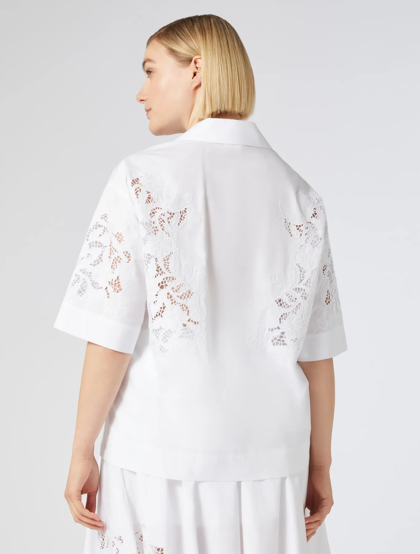 Marina Rinaldi Camicie & Bluse | Camicie & Bluse*Camicia in popeline con ricamo BIANCOOTTICO