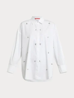 Marina Rinaldi Camicie & Bluse | Camicie & Bluse*Camicia in popeline con ricamo BIANCOOTTICO