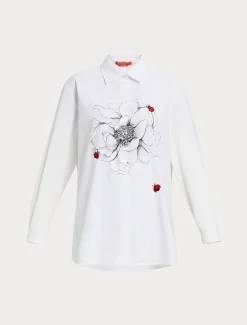 Marina Rinaldi Camicie & Bluse | Camicie & Bluse*Camicia in popeline con ricamo BIANCO