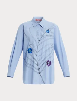 Marina Rinaldi Camicie & Bluse | Camicie & Bluse*Camicia in popeline con ricamo CIELO