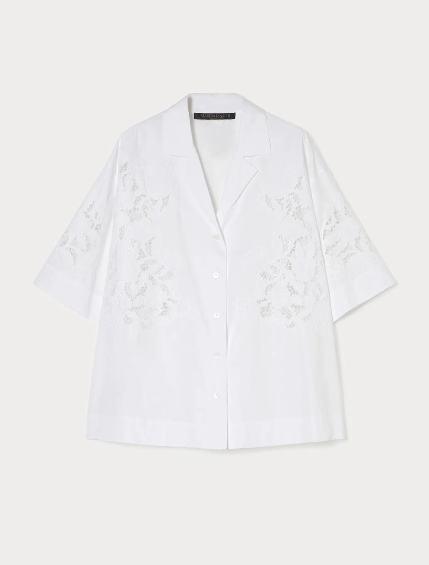 Marina Rinaldi Camicie & Bluse | Camicie & Bluse*Camicia in popeline con ricamo BIANCOOTTICO