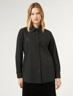 Marina Rinaldi Camicie & Bluse | Camicie & Bluse*Camicia in popeline con strass NERO