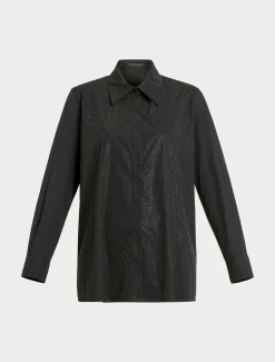 Marina Rinaldi Camicie & Bluse | Camicie & Bluse*Camicia in popeline con strass NERO