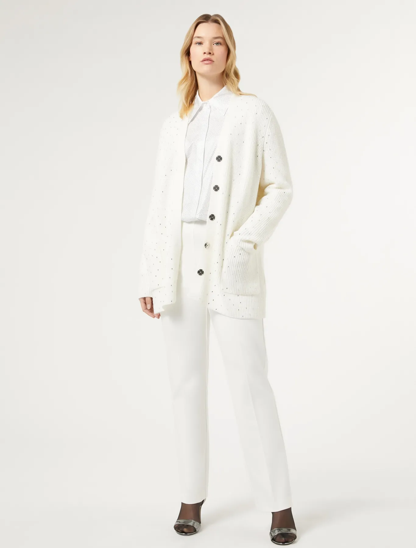 Marina Rinaldi Camicie & Bluse | Camicie & Bluse*Camicia in popeline con strass BIANCOOTTICO