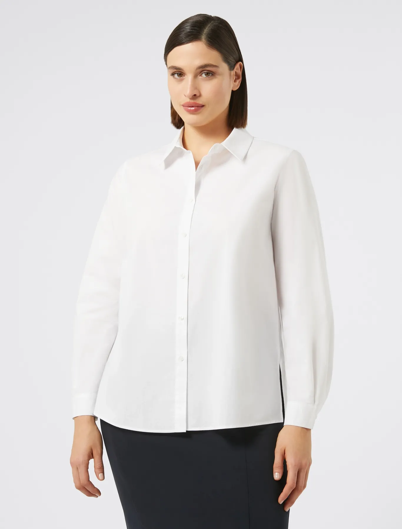 Marina Rinaldi Camicie & Bluse | Camicie & Bluse*Camicia in popeline di cotone BIANCOOTTICO