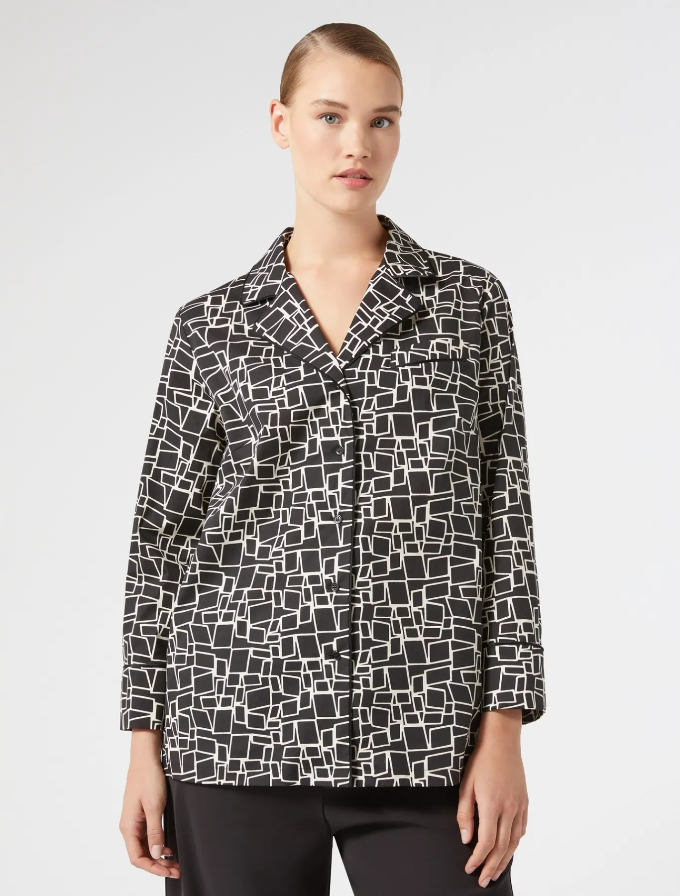 Marina Rinaldi Camicie & Bluse | Camicie & Bluse*Camicia in popeline stampato NERO