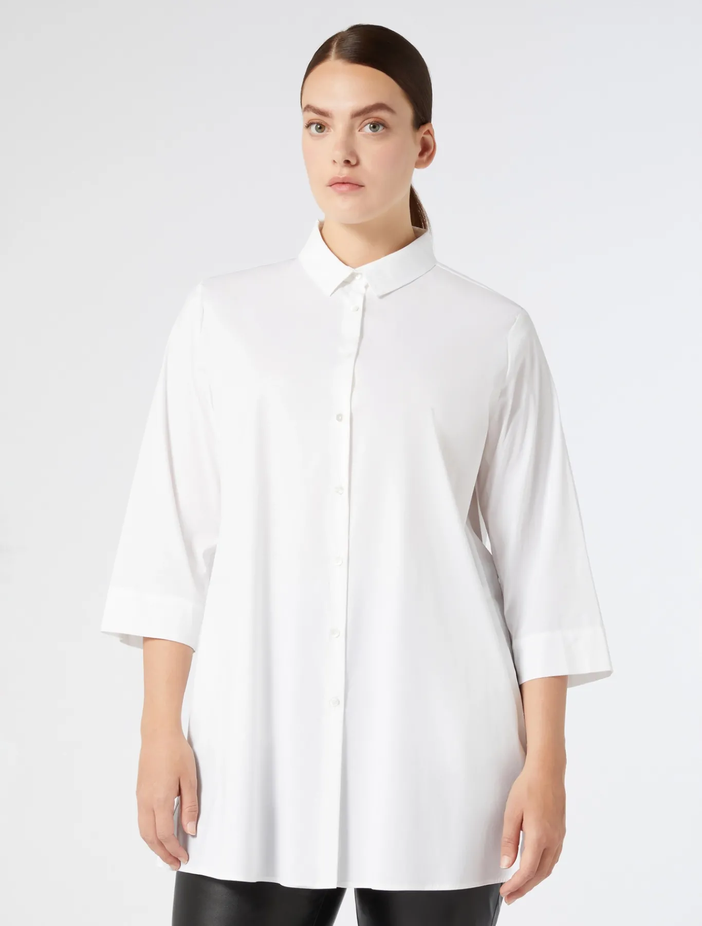 Marina Rinaldi Camicie & Bluse | Camicie & Bluse*Camicia in popeline stretch BIANCOOTTICO