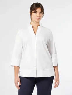 Marina Rinaldi Camicie & Bluse | Camicie & Bluse*Camicia in popeline stretch BIANCOOTTICO