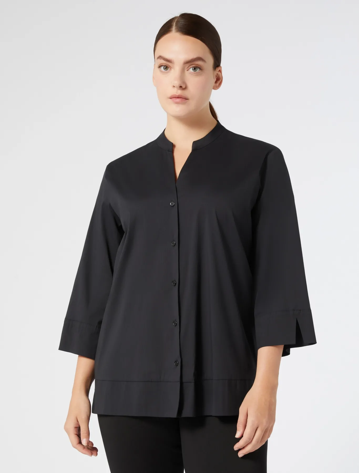 Marina Rinaldi Camicie & Bluse | Camicie & Bluse*Camicia in popeline stretch NERO