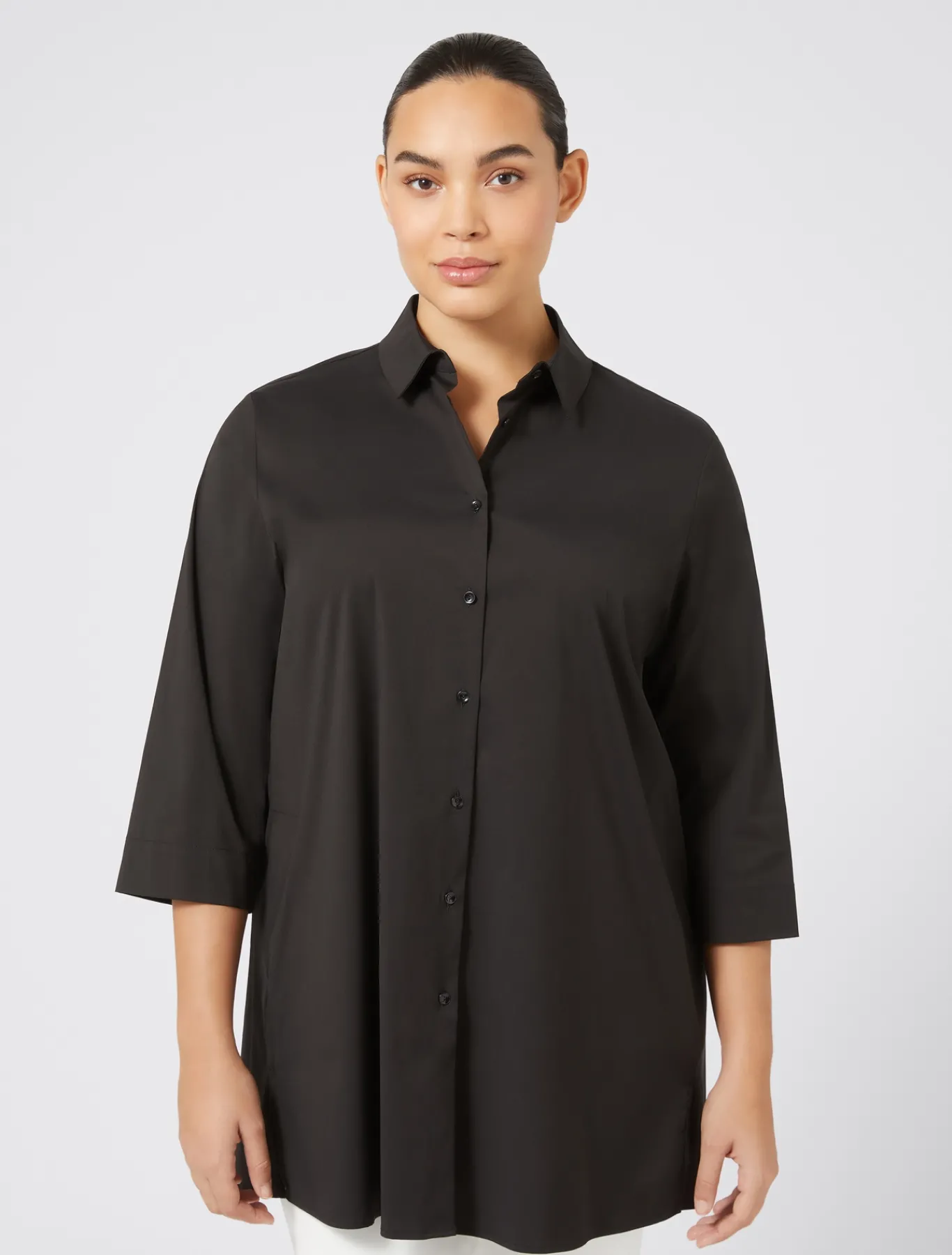 Marina Rinaldi Camicie & Bluse | Camicie & Bluse*Camicia in popeline stretch NERO
