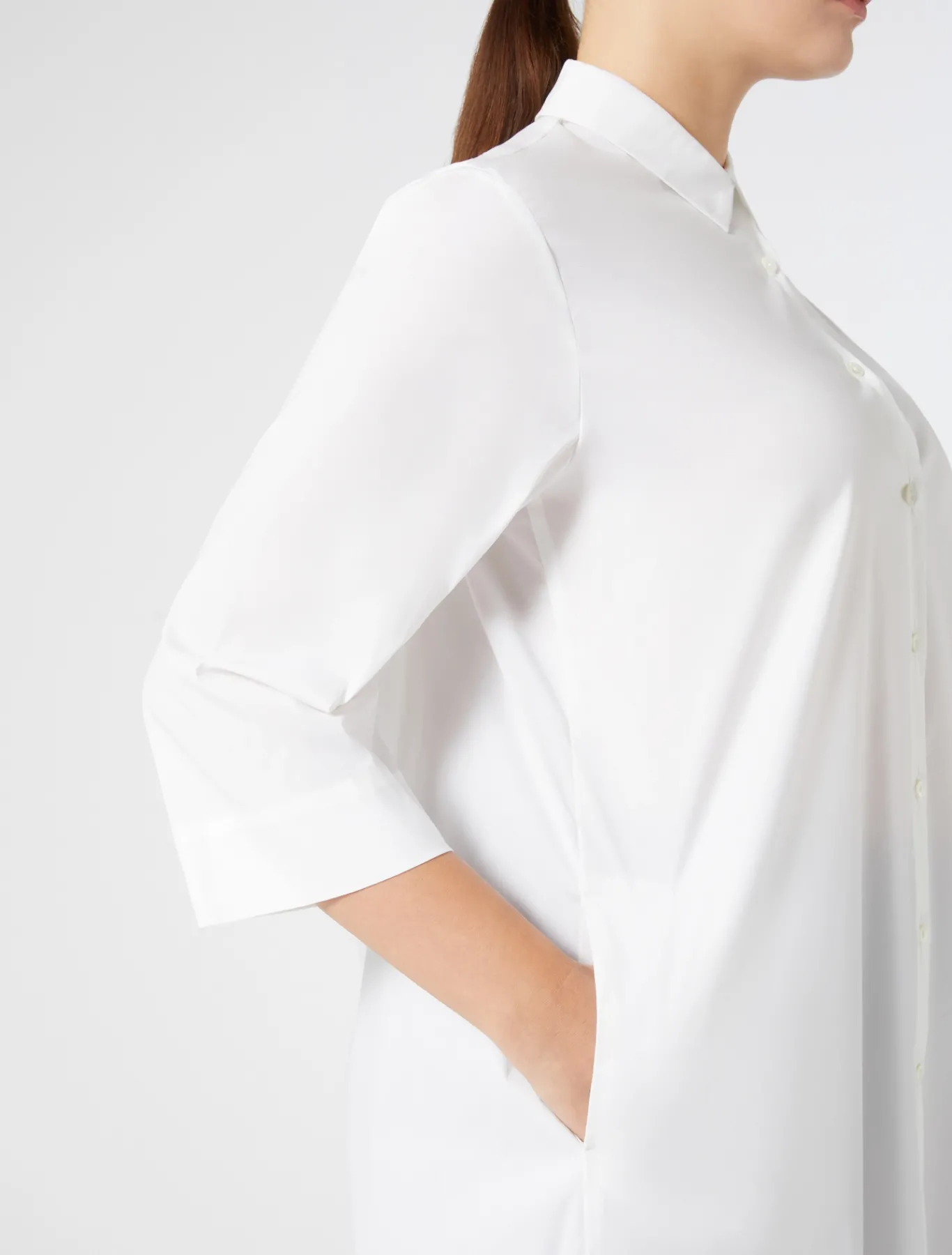 Marina Rinaldi Camicie & Bluse | Camicie & Bluse*Camicia in popeline stretch BIANCOOTTICO