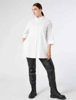 Marina Rinaldi Camicie & Bluse | Camicie & Bluse*Camicia in popeline stretch BIANCOOTTICO