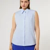 Marina Rinaldi Camicie & Bluse | Camicie & Bluse*Camicia in popeline tinto filo CIELO