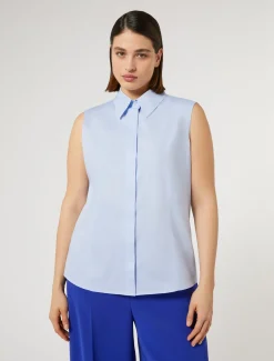 Marina Rinaldi Camicie & Bluse | Camicie & Bluse*Camicia in popeline tinto filo CIELO