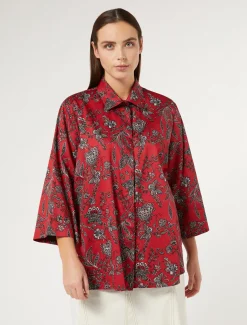 Marina Rinaldi Camicie & Bluse | Camicie & Bluse*Camicia in raso di cotone ROSSO