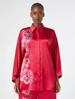 Marina Rinaldi Bluse | Camicie & Bluse*Camicia in raso di seta FUXIA