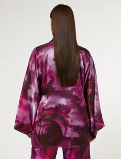 Marina Rinaldi Bluse | Collezione Elegante*Camicia in raso di seta BORDEAUX