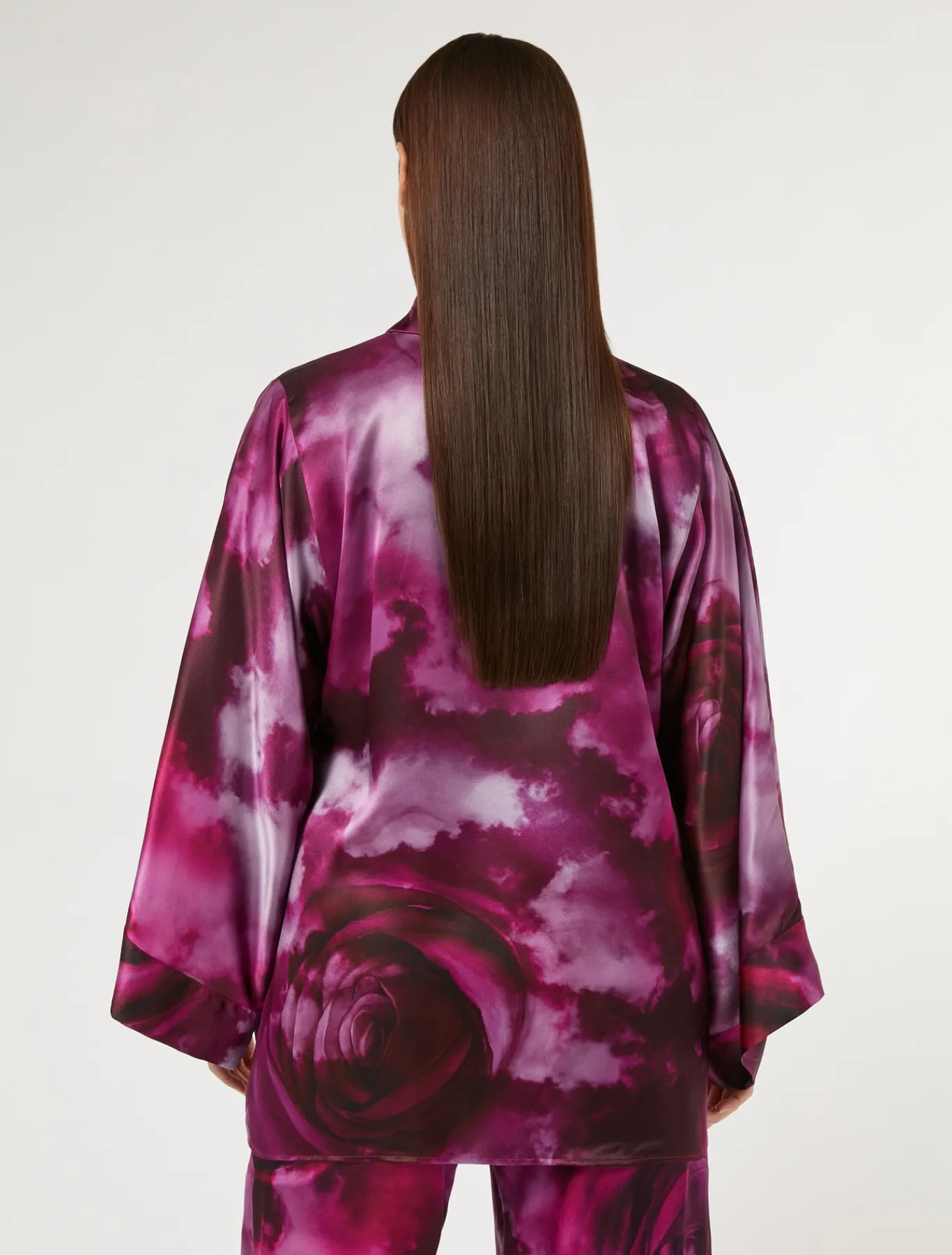 Marina Rinaldi Bluse | Collezione Elegante*Camicia in raso di seta BORDEAUX