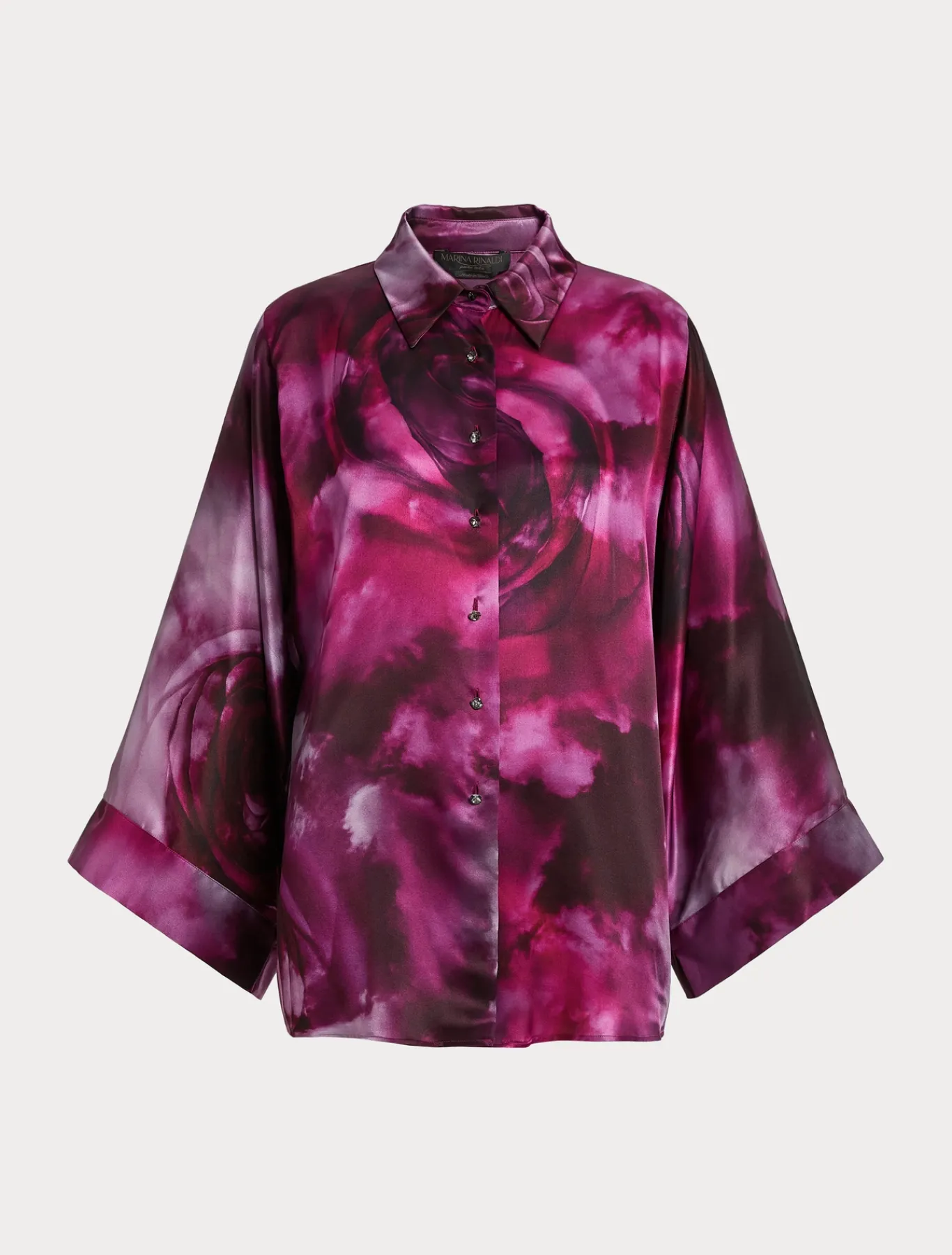 Marina Rinaldi Bluse | Collezione Elegante*Camicia in raso di seta BORDEAUX