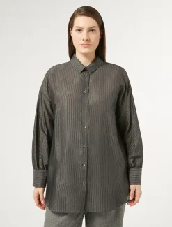 Marina Rinaldi Camicie & Bluse | Camicie & Bluse*Camicia in tela di cotone e seta GRIGIOSCURO