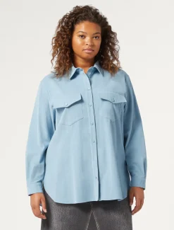 Marina Rinaldi Camicie & Bluse | Camicie & Bluse*Camicia in velluto AZZURRO