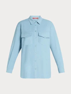 Marina Rinaldi Camicie & Bluse | Camicie & Bluse*Camicia in velluto AZZURRO