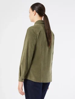 Marina Rinaldi Camicie & Bluse | Camicie & Bluse*Camicia in velluto di cotone VERDEKAKI