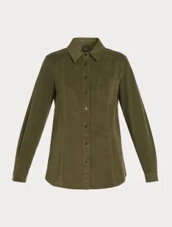 Marina Rinaldi Camicie & Bluse | Camicie & Bluse*Camicia in velluto di cotone VERDEKAKI
