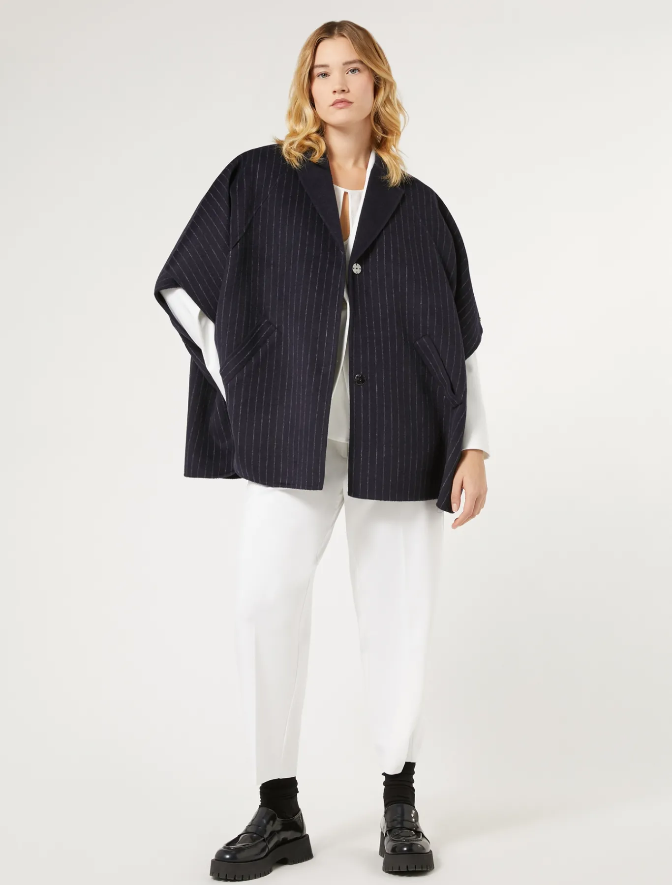 Marina Rinaldi Accessori | Accessori*Cappa in double di lana BLUMARINO