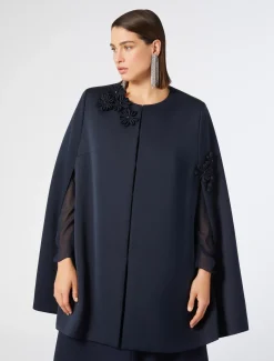 Marina Rinaldi Giacche | Cappotti & Trench*Cappa in duchesse con ricami BLUNOTTE