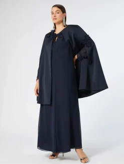 Marina Rinaldi Giacche | Cappotti & Trench*Cappa in duchesse con ricami BLUNOTTE