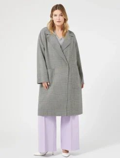 Marina Rinaldi Cappotti & Trench | Cappotti & Trench*Cappotto in double di lana check NEROBIANCO