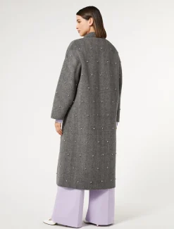 Marina Rinaldi Cappotti & Trench | Cappotti & Trench*Cappotto in double di lana con ricami BIANCONERO
