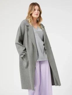 Marina Rinaldi Cappotti & Trench | Cappotti & Trench*Cappotto in double di lana check NEROBIANCO