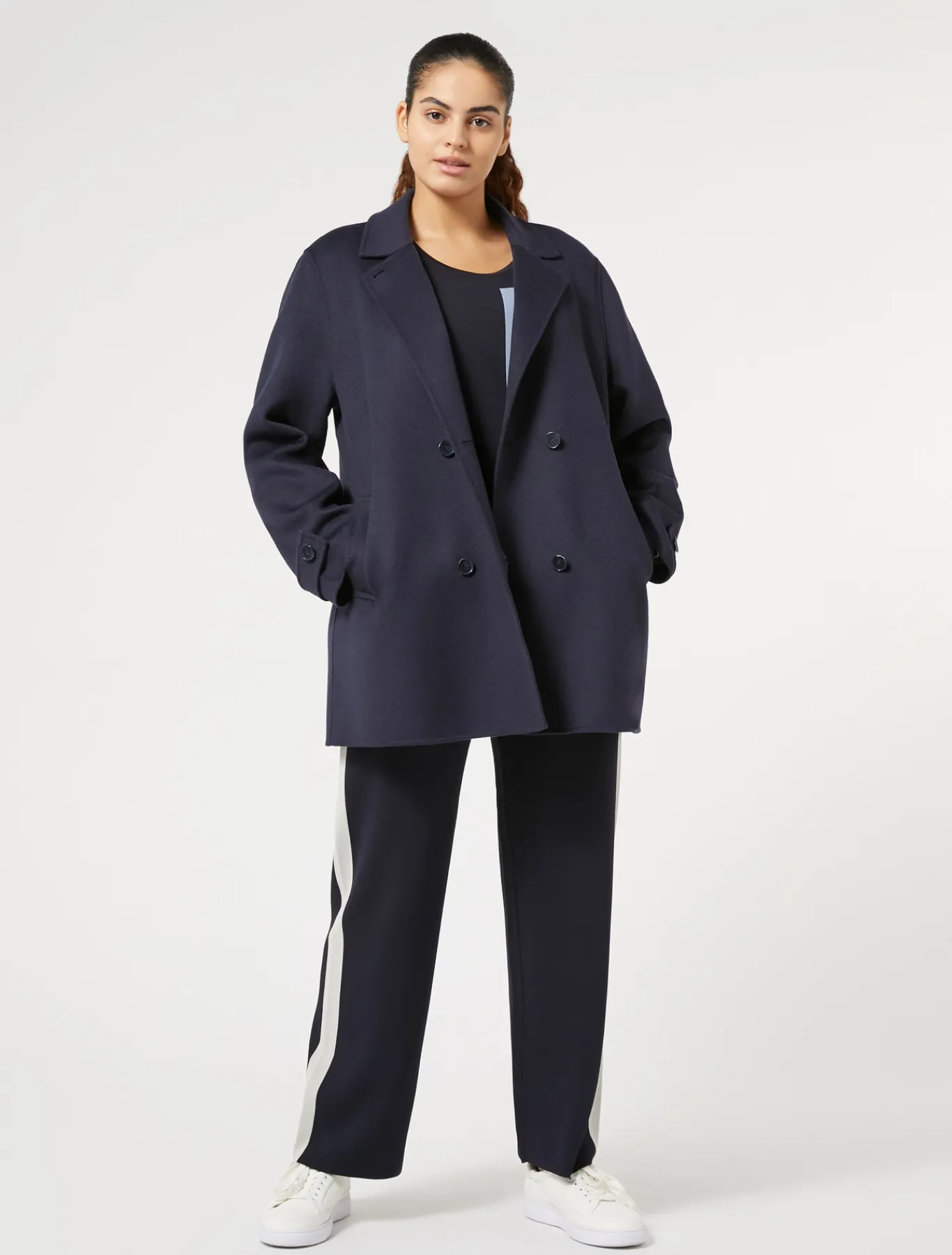 Marina Rinaldi Cappotti & Trench | Cappotti & Trench*Cappotto in double di lana e cachemire BLUNOTTE