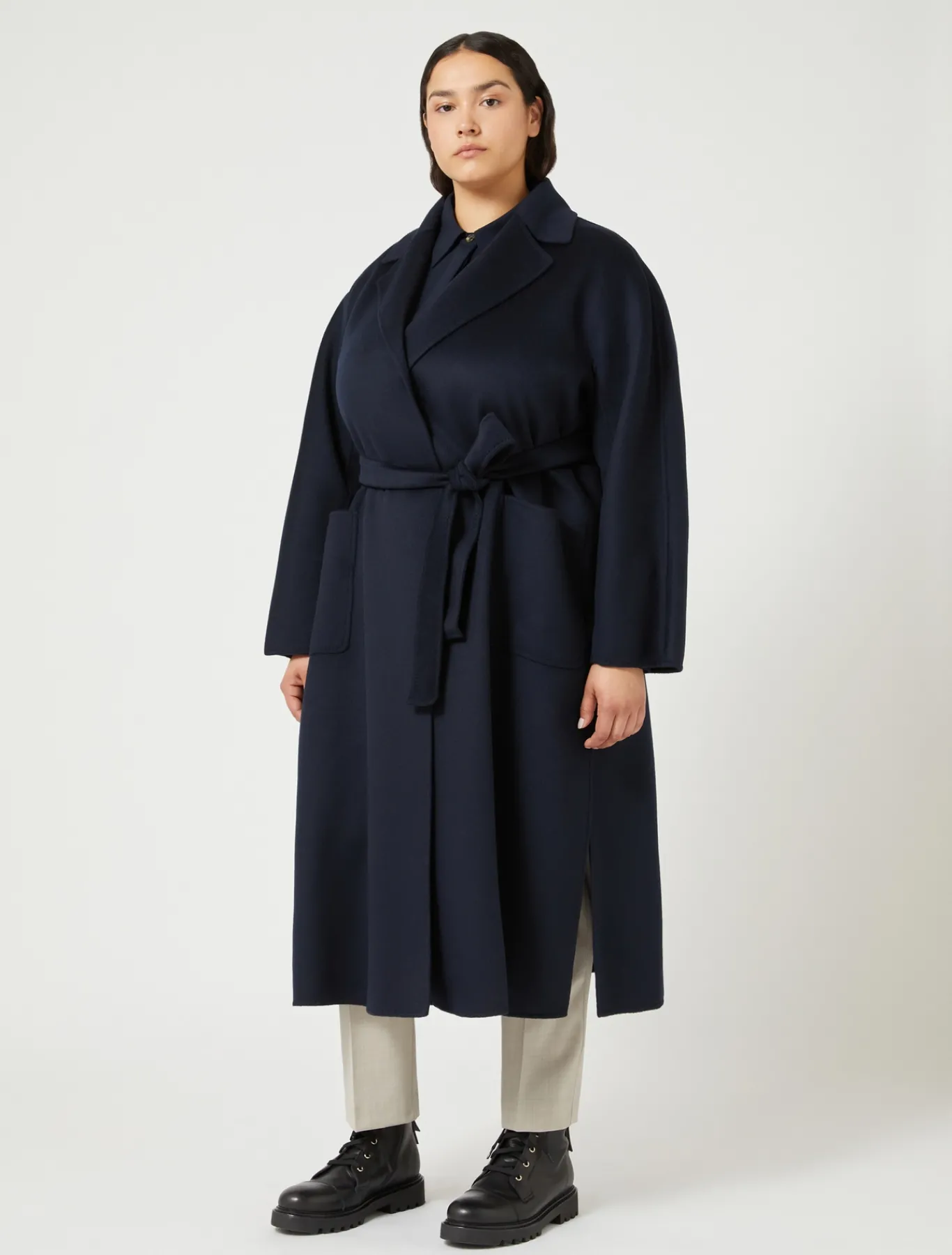 Marina Rinaldi Cappotti & Trench | Cappotti & Trench*Cappotto in double di pura lana BLUMARINO